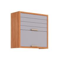 Armário Aéreo Cozinha Modulado Eloise C- 2 Portas Basculante Riscadas 80 Cm Cinamomo-platina - Mgm - 1