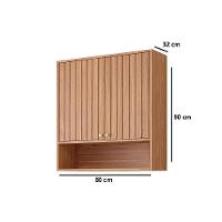 Armário Aéreo Cozinha Modulado Divina C- 2 Portas Ripadas 80 Cm Cinamomo - Mgm - 3