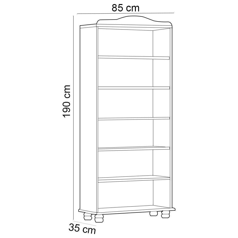 Estante Livreiro Multiuso 5 Prateleiras Madeira Maciça Lazuli F06 Café - Lyam Decor - 4