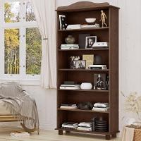 Estante Livreiro Multiuso 5 Prateleiras Madeira Maciça Lazuli F06 Café - Lyam Decor - 2