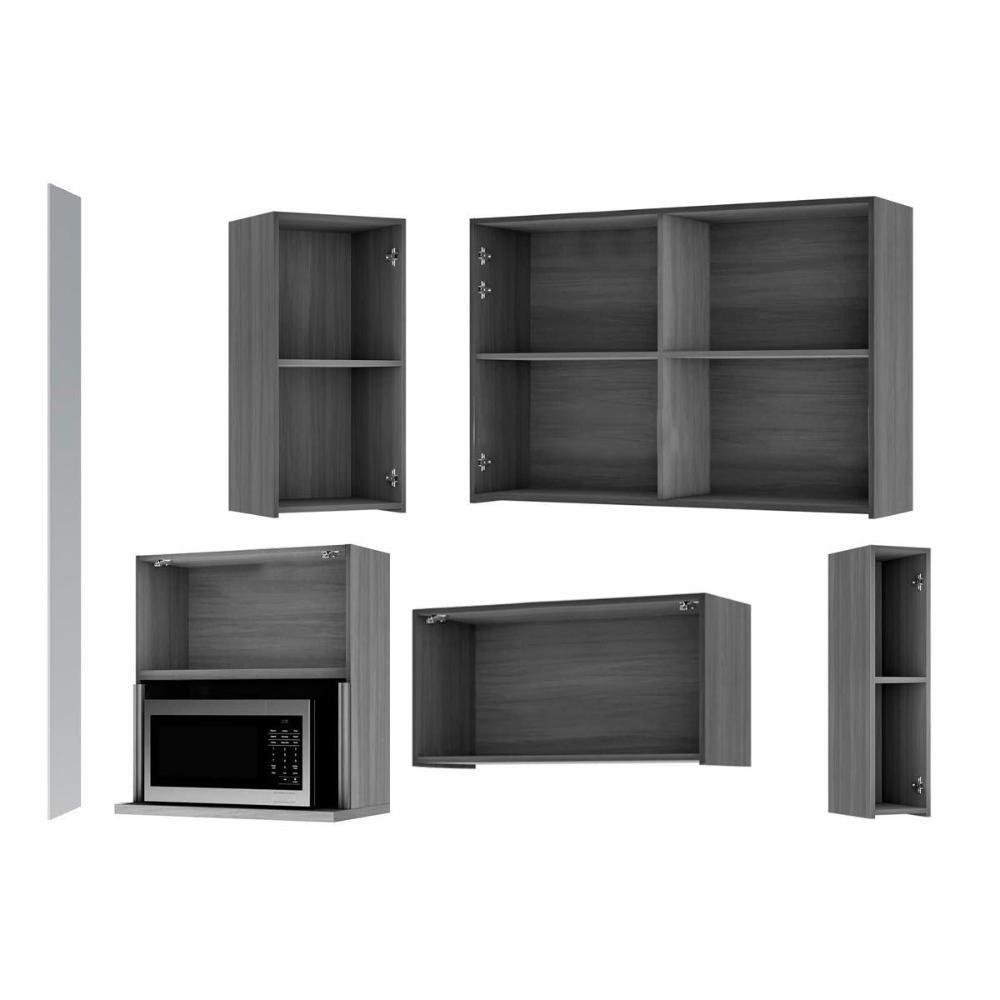 Cozinha Modulada Nesher Rainha 19 Peças (5aéreos+5balcões+1paneleiro+8complementos) C6p76 Branca-nature-nesher - 9