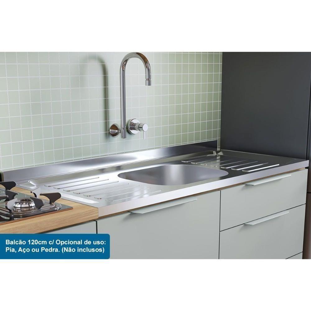 Cozinha Modulada Nesher Marquesa 5 Peças (2aéreos+2balcões+1paneleiro) C6p40 Nature-verde-nesher - 7