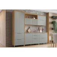 Cozinha Modulada Nesher Marquesa 5 Peças (2aéreos+2balcões+1paneleiro) C6p40 Nature-verde-nesher - 1