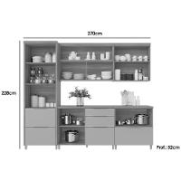 Cozinha Modulada Nesher Marquesa 5 Peças (2aéreos+2balcões+1paneleiro) C6p40 Nature-verde-nesher - 5