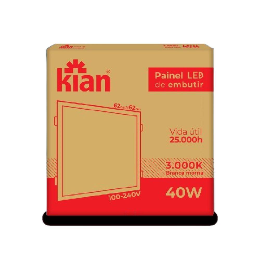 Kit 6 Painéis Led Embutir 40w Quadrada 62x62 Cm Branca Morna - 3