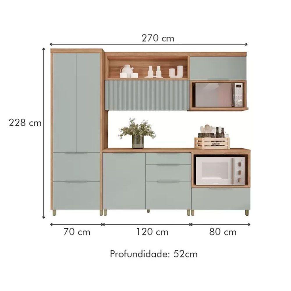 Cozinha Modulada Nesher Marquesa 5 Peças (2aéreos+2balcões+1paneleiro) C5p34 Nature-nesher - 5