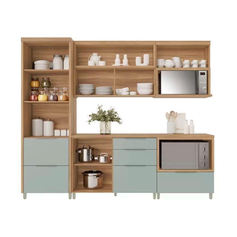 Cozinha Modulada Nesher Marquesa 5 Peças (2aéreos+2balcões+1paneleiro) C5p34 Nature-nesher - 6
