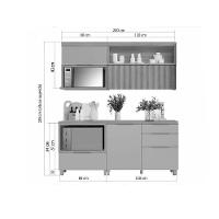 Cozinha Modulada Nesher Marquesa 4 Peças (2aéreos+2balcões) C4p24 Nogueira-nesher - 5