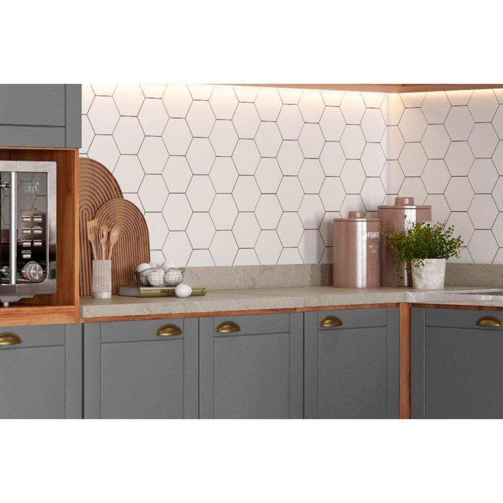 Cozinha Modulada Carraro Bella 9 Peças (3aéreos+3balcões+1torrequente+1ilha+1complemento) C9p200 Branco-carraro - 7