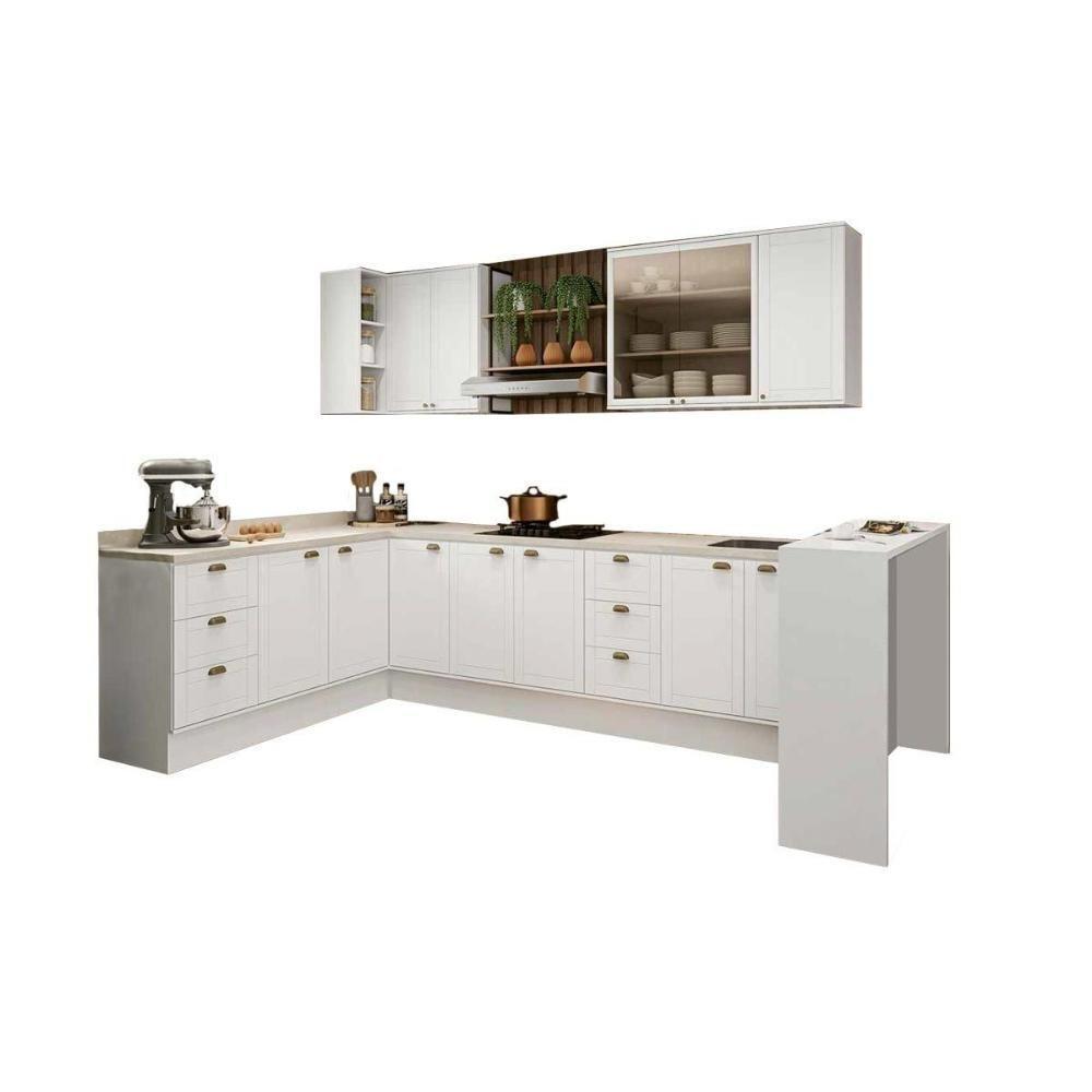 Cozinha Modulada Carraro Bella 9 Peças (2aéreos+4balcões+1ilha+2complementos)c9p48 Branco-carraro - 4