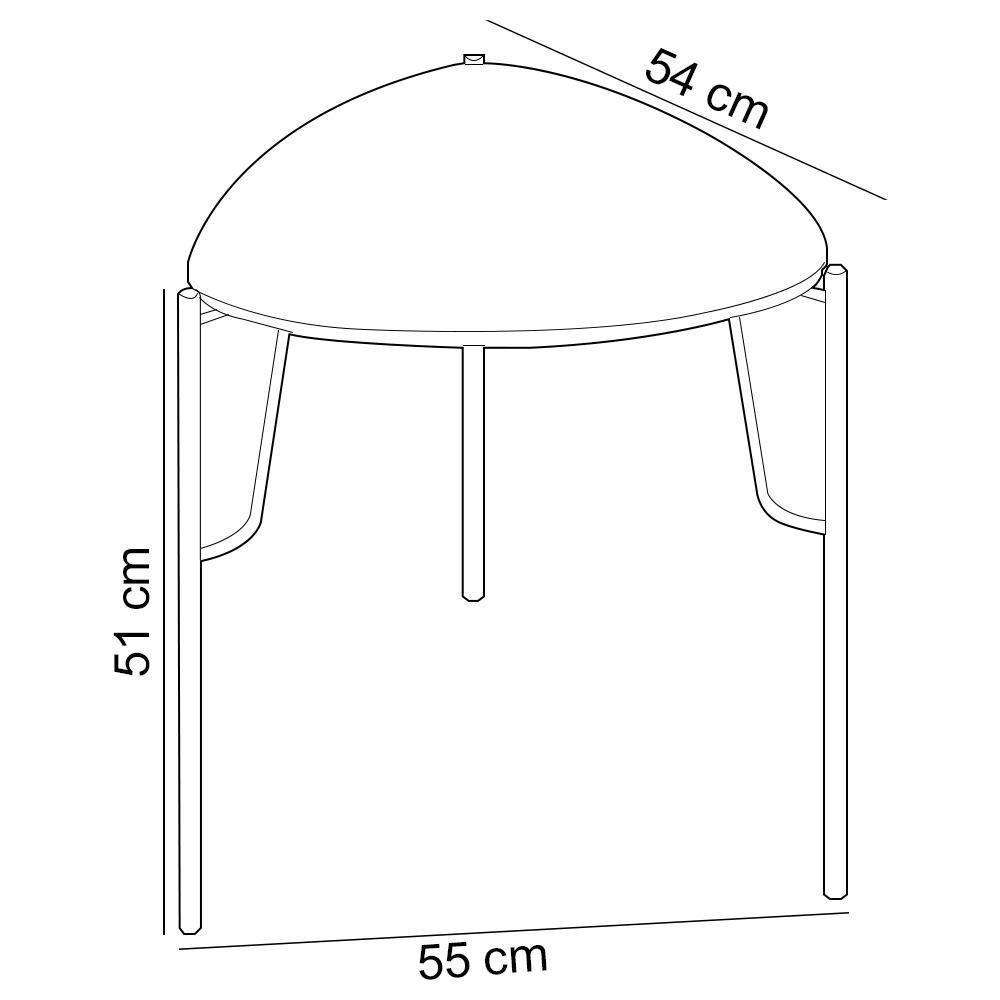 Kit 02 Mesas Laterais Para Sala De Estar Pés Industrial Dourado Alef I03 Louro - Lyam Decor - 5