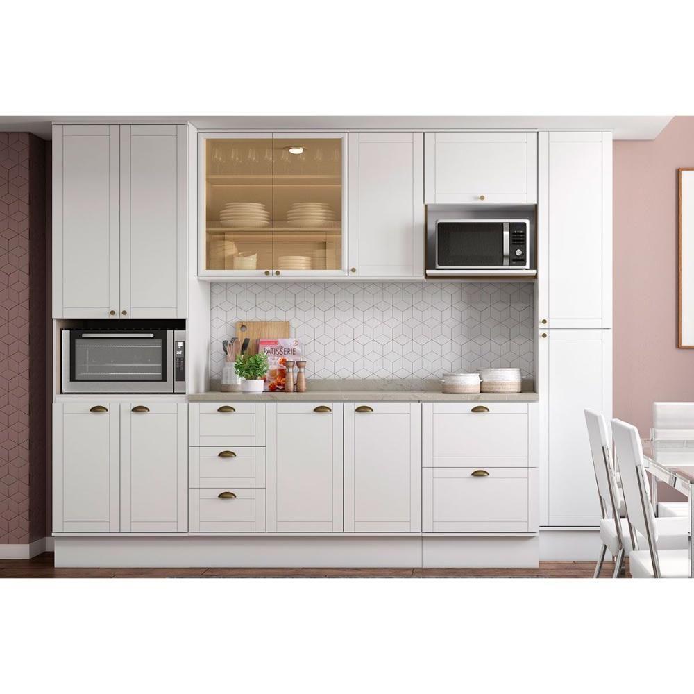 Cozinha Modulada Carraro Bella 6 Peças (2aéreos+2balcões+2paneleiros) C6p55 Branco-carraro - 1