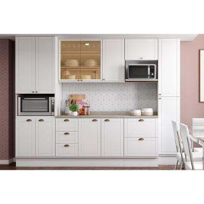 Cozinha Modulada Carraro Bella 6 Peças (2aéreos+2balcões+2paneleiros) C6p55 Branco-carraro