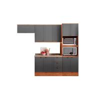 Cozinha Modulada Carraro Bella 4 Peças (2armários+1balcão+1paneleiro) C4p57 Nogal-cinza-carraro