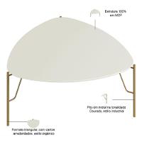 Kit 02 Mesas De Centro Para Sala De Estar Pés Industrial Dourado Alef I03 Luna - Lyam Decor - 2