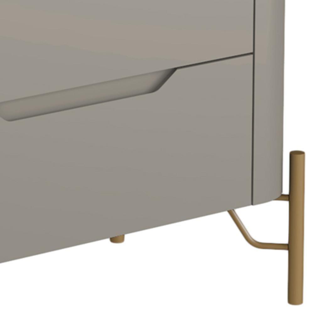 Kit 02 Mesas De Cabeceira Orgânica 3 Gavetas Pés Industrial Dourado Bliss I03 Grigio - Lyam Decor - 5