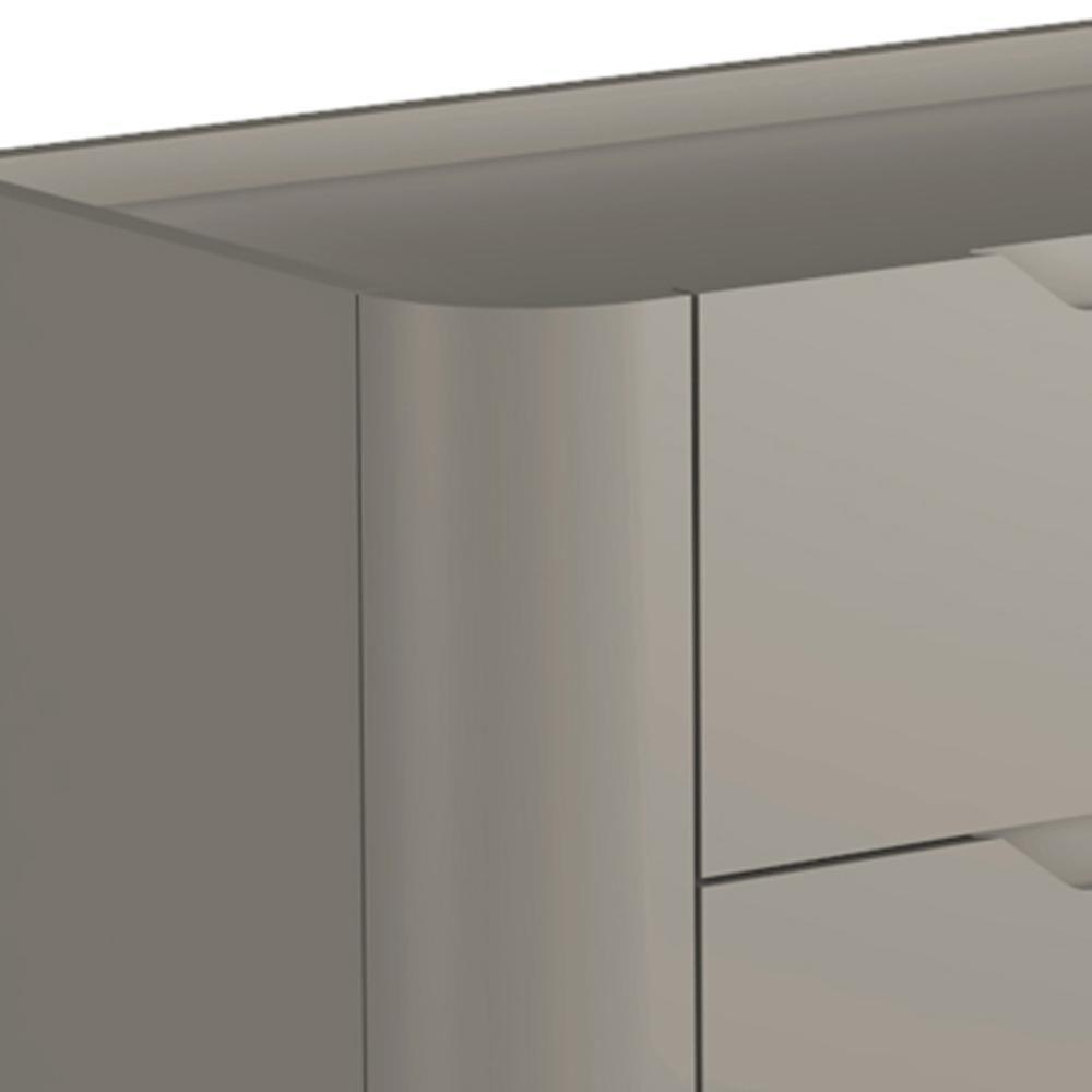 Kit 02 Mesas De Cabeceira Orgânica 3 Gavetas Pés Industrial Dourado Bliss I03 Grigio - Lyam Decor - 6