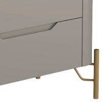 Kit 02 Mesas De Cabeceira Orgânica 3 Gavetas Pés Industrial Dourado Bliss I03 Grigio - Lyam Decor - 5