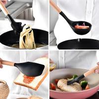 Conjunto De Utensílios De Cozinha, 12 Peças, Silicone, Revestimento Antiaderente - Preto - 3