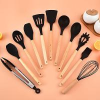 Conjunto De Utensílios De Cozinha, 12 Peças, Silicone, Revestimento Antiaderente - Preto - 5