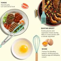 Conjunto De Utensilios De Cozinha Em Silicone Com Cabo Em Madeira 12 Peças Renascence - Preto - 7