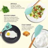 Conjunto De Utensilios De Cozinha Em Silicone Com Cabo Em Madeira 12 Peças Renascence - Preto - 8