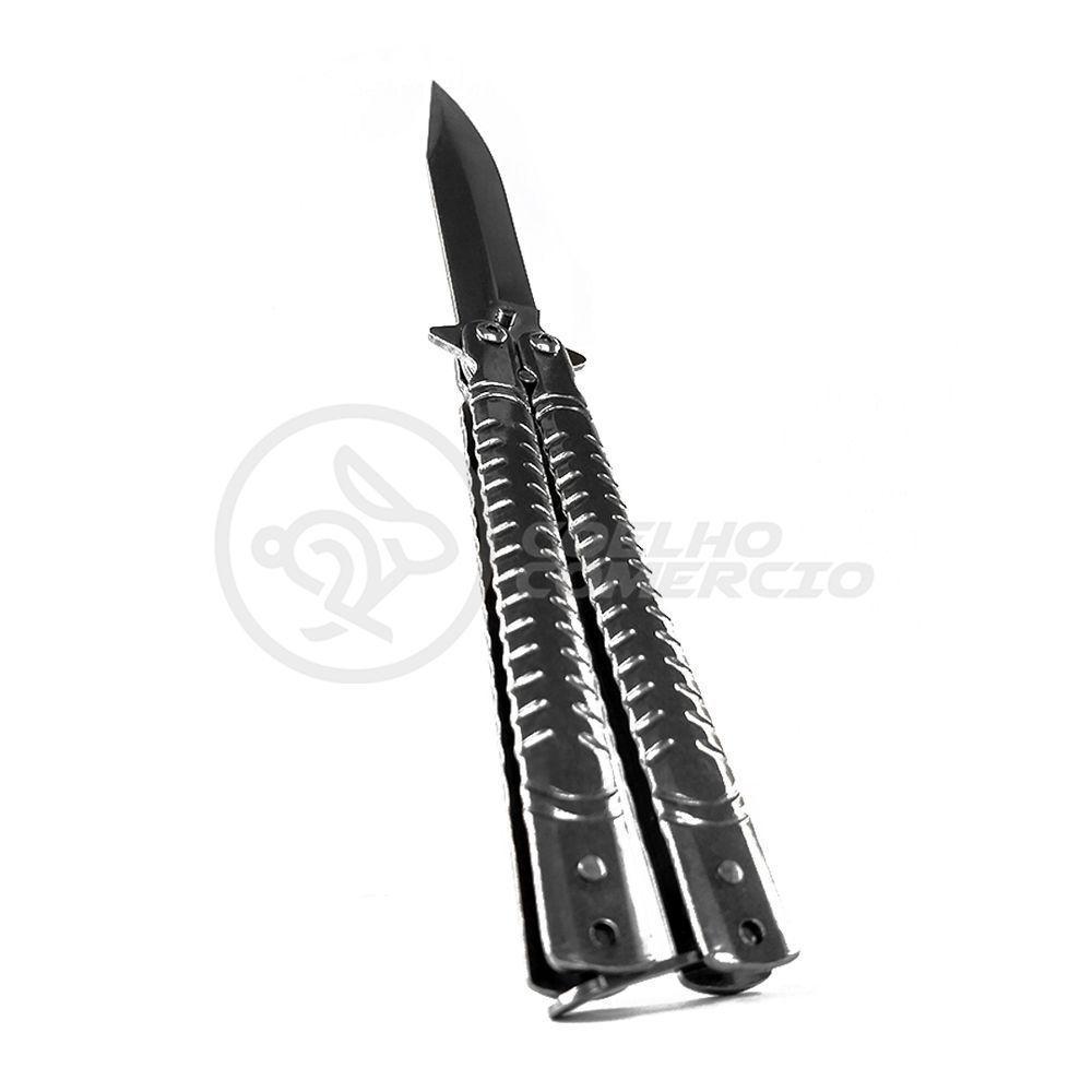 Canivete Knife Silver Butterfly Com Fio Manobras Prata Borboleta Dobrável De Aço Inoxidável - 1
