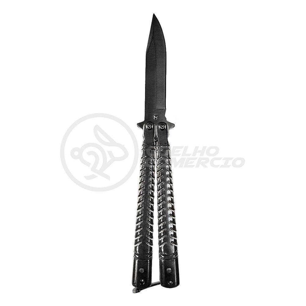 Canivete Knife Silver Butterfly Com Fio Manobras Prata Borboleta Dobrável De Aço Inoxidável - 4