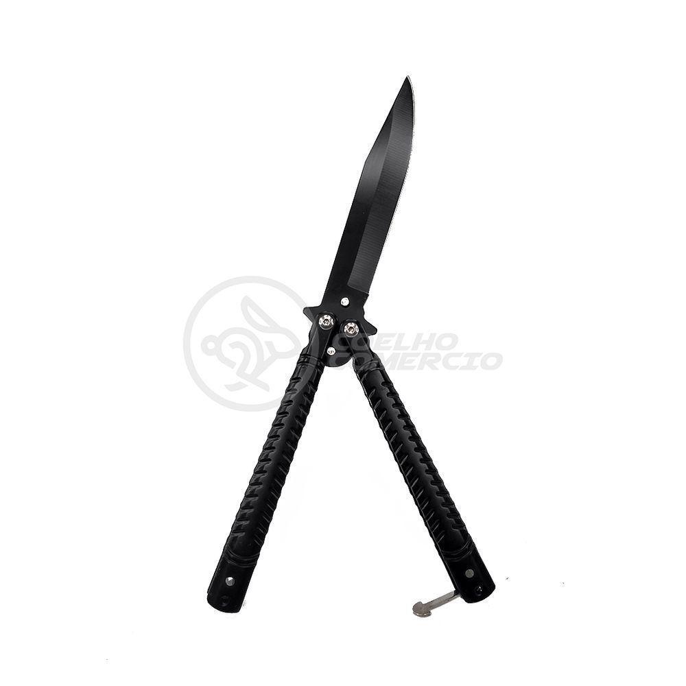Canivete Knife Black Butterfly Com Fio Manobras Preta Borboleta Dobrável De Aço Inoxidável - 1