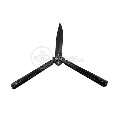 Canivete Knife Black Butterfly Com Fio Manobras Preta Borboleta Dobrável De Aço Inoxidável