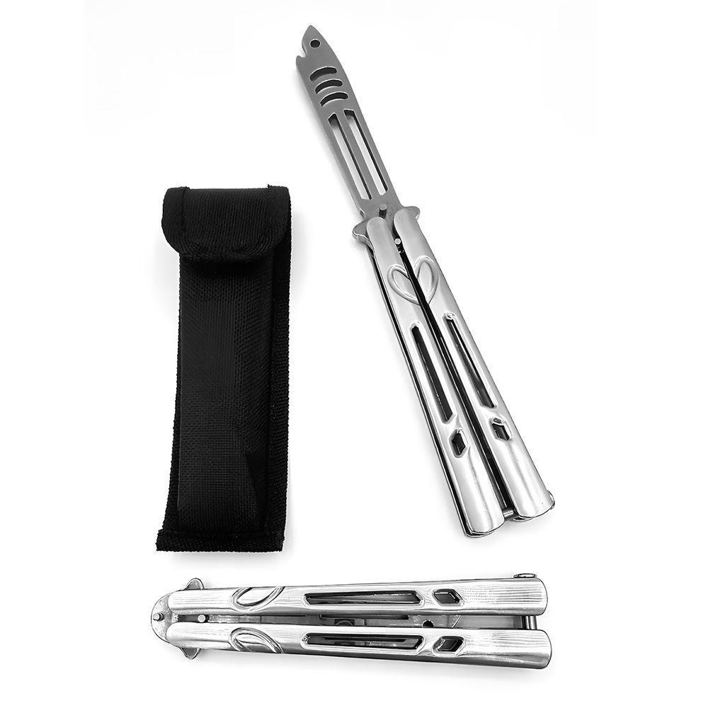 Canivete De Treinamento Shark Butterfly Prata Bsl-1 Sem Fio De Corte Para Manobras - 1