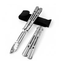 Canivete De Treinamento Shark Butterfly Prata Bsl-1 Sem Fio De Corte Para Manobras