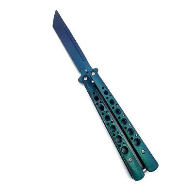 Canivete De Manobras Profissional Bsl-6 Butterfly Aço Inox Corte Fade Verde Roxo