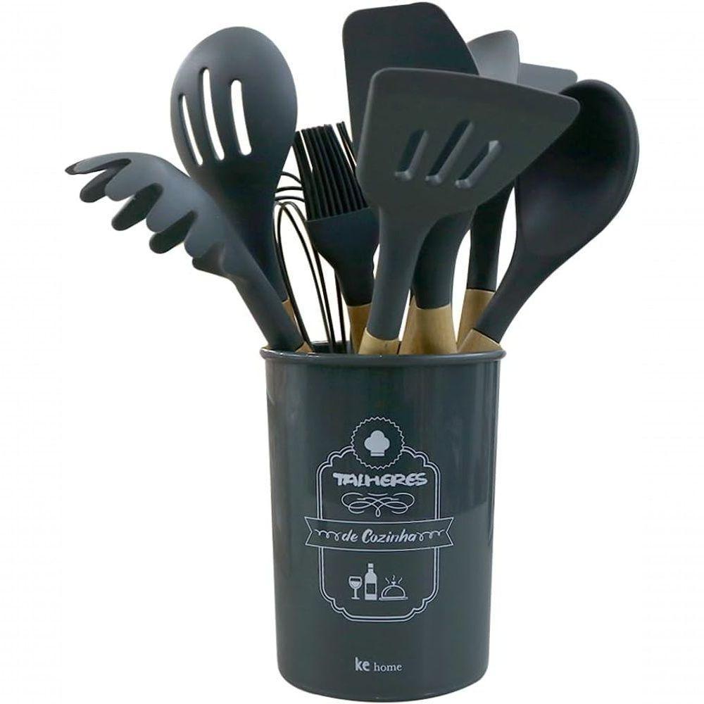 Kit Com 12 Utensílios Cozinha Florida - Preto - 1