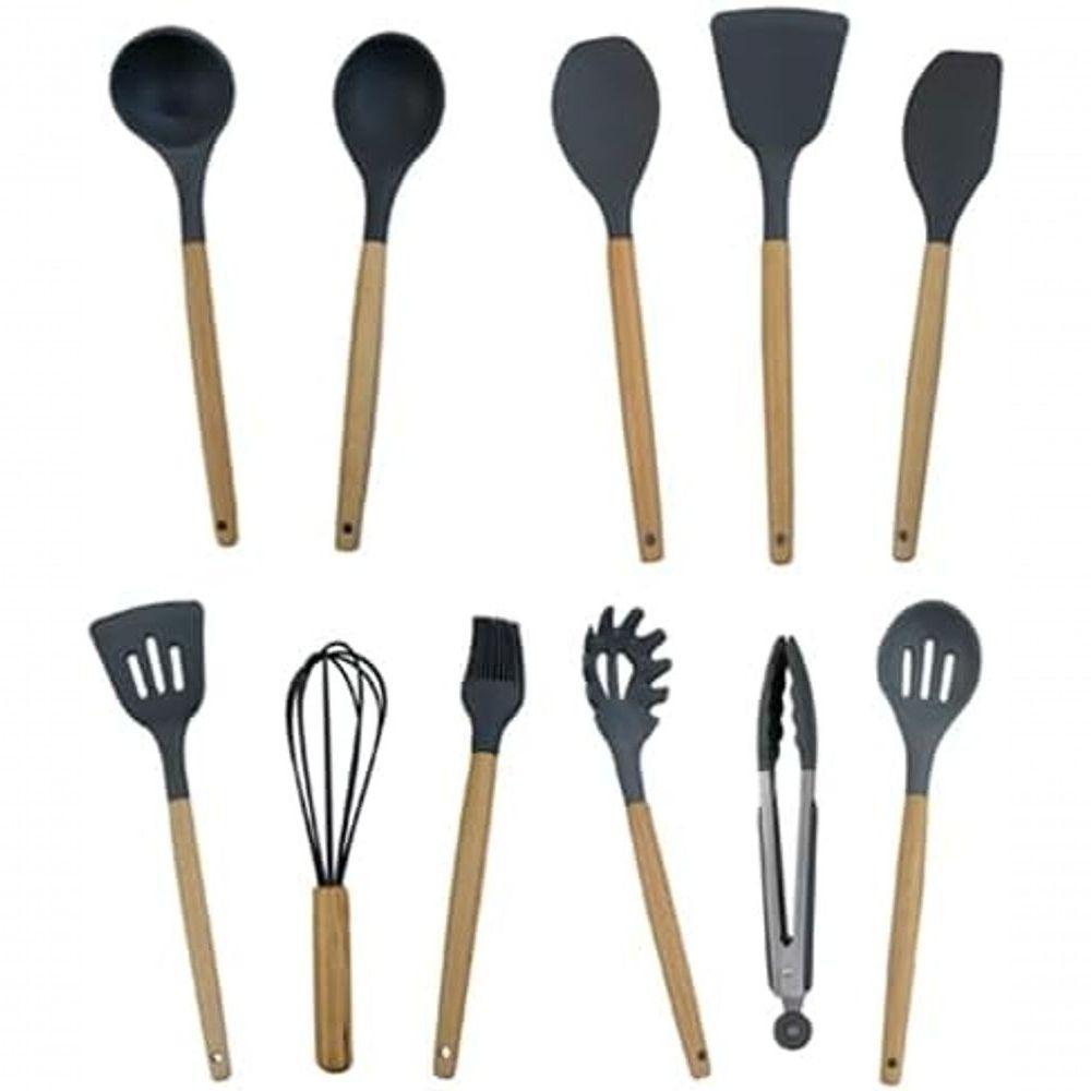Kit Com 12 Utensílios Cozinha Florida - Preto - 3