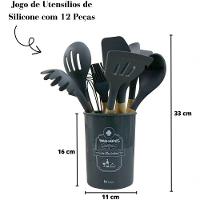 Kit Com 12 Utensílios Cozinha Florida - Preto - 8