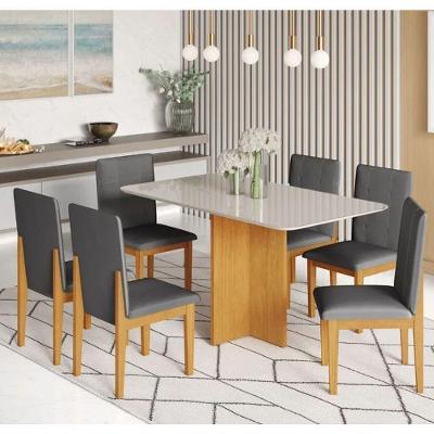 Mesa Robusta 1,60 6 Cadeiras ágata Jolie Jcm - Cinamomo-off