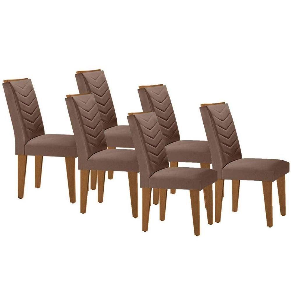 Kit 6 Cadeiras Sala Jantar Londrina 6 Un Capuccino-suede Capuccino - Rufato - 1