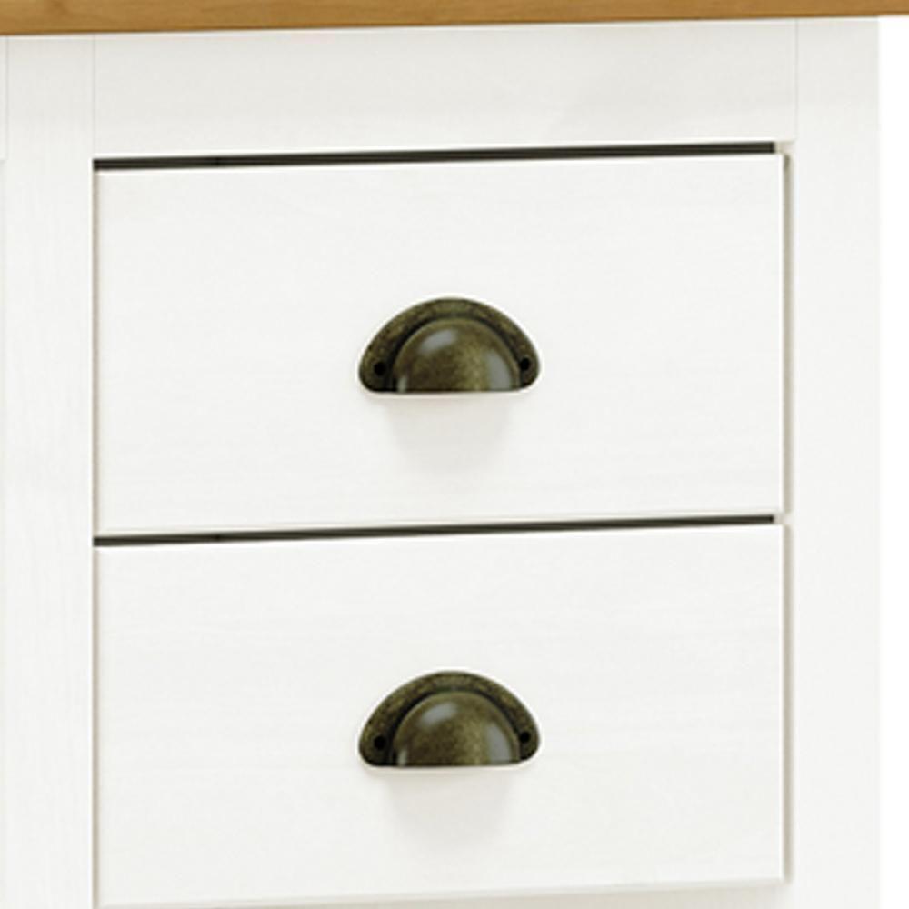 Mesa Para Escritório Escrivaninha Home Office 2 Gavetas Mazzaro F06 Branco Freijó - Lyam Decor - 5