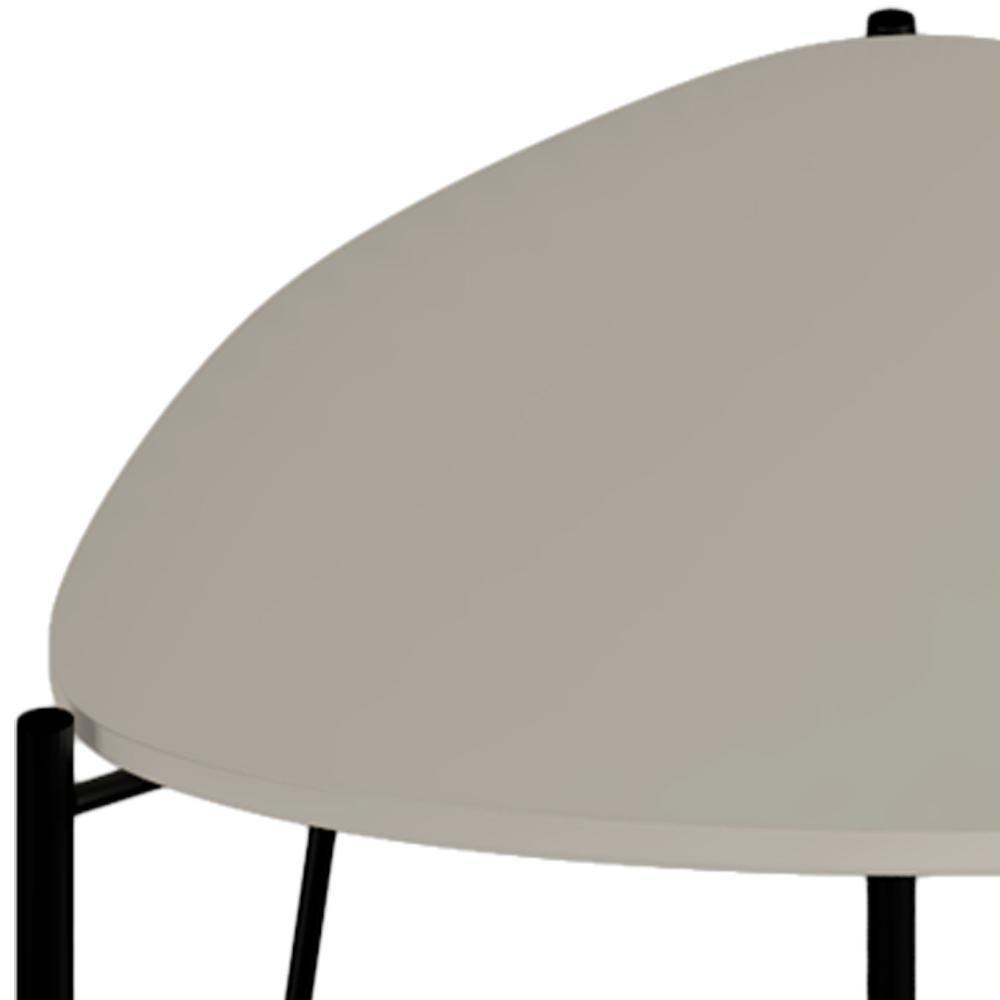 Mesa Lateral Para Sala De Estar Baixa Pés Industrial Preto Alef I03 Grigio - Lyam Decor - 5