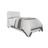 Cabeceira Isis Solteiro Branco Com Capitonê Branco - 3