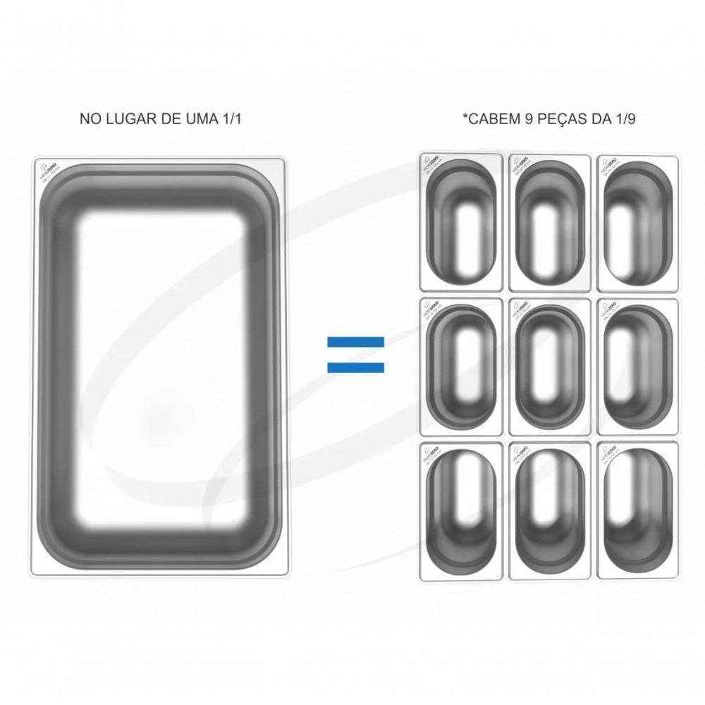 Kit 22 Cubas Gastronomica Rechaud Inox 1-9x100mm Brasinox - 4