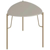Mesa Lateral Para Sala De Estar Baixa Pés Industrial Dourado Alef I03 Grigio - Lyam Decor - 1