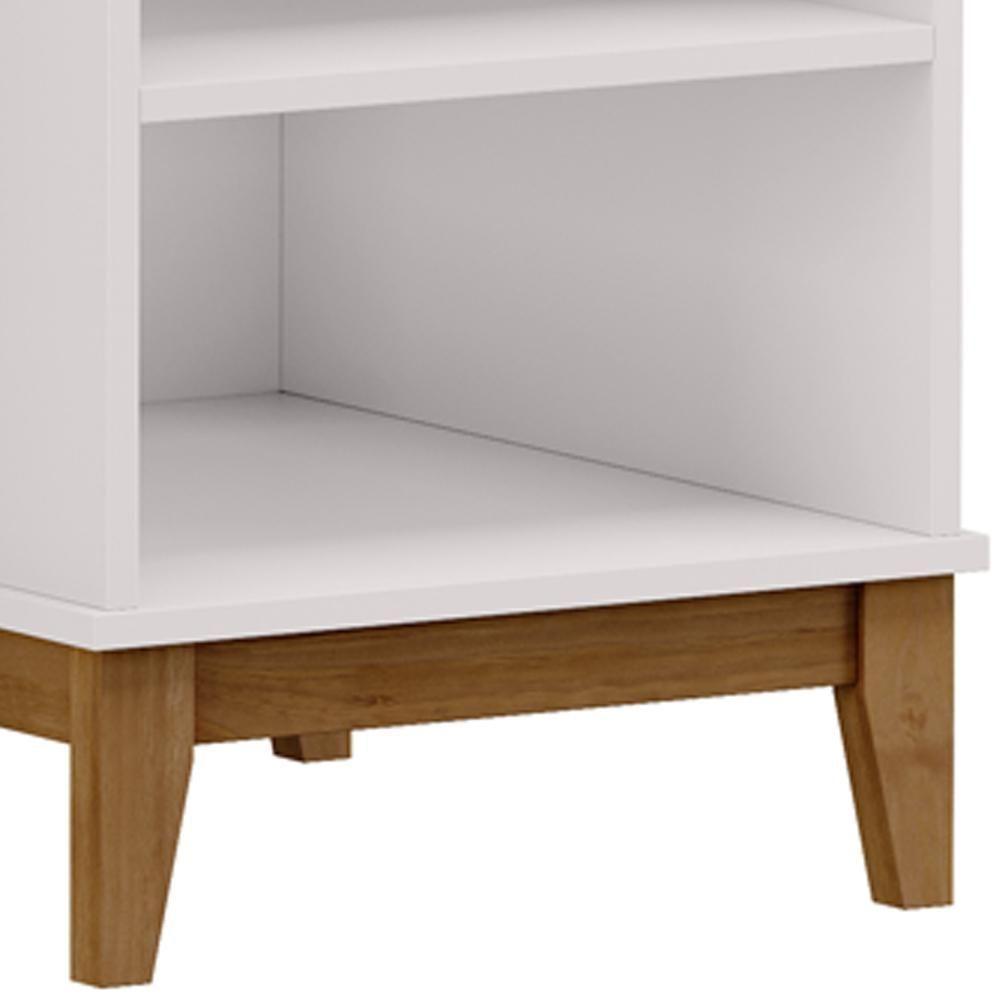 Mesa Para Escritório Escrivaninha Home Office 1 Gaveta Cintra F06 Off White Freijó - Lyam Decor - 6