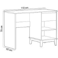 Mesa Para Escritório Escrivaninha Home Office 1 Gaveta Cintra F06 Off White Freijó - Lyam Decor