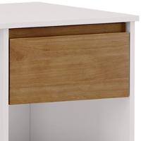 Mesa Para Escritório Escrivaninha Home Office 1 Gaveta Cintra F06 Off White Freijó - Lyam Decor - 5