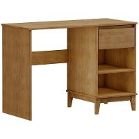 Mesa Para Escritório Escrivaninha Home Office 1 Gaveta Cintra F06 Freijó - Lyam Decor - 1