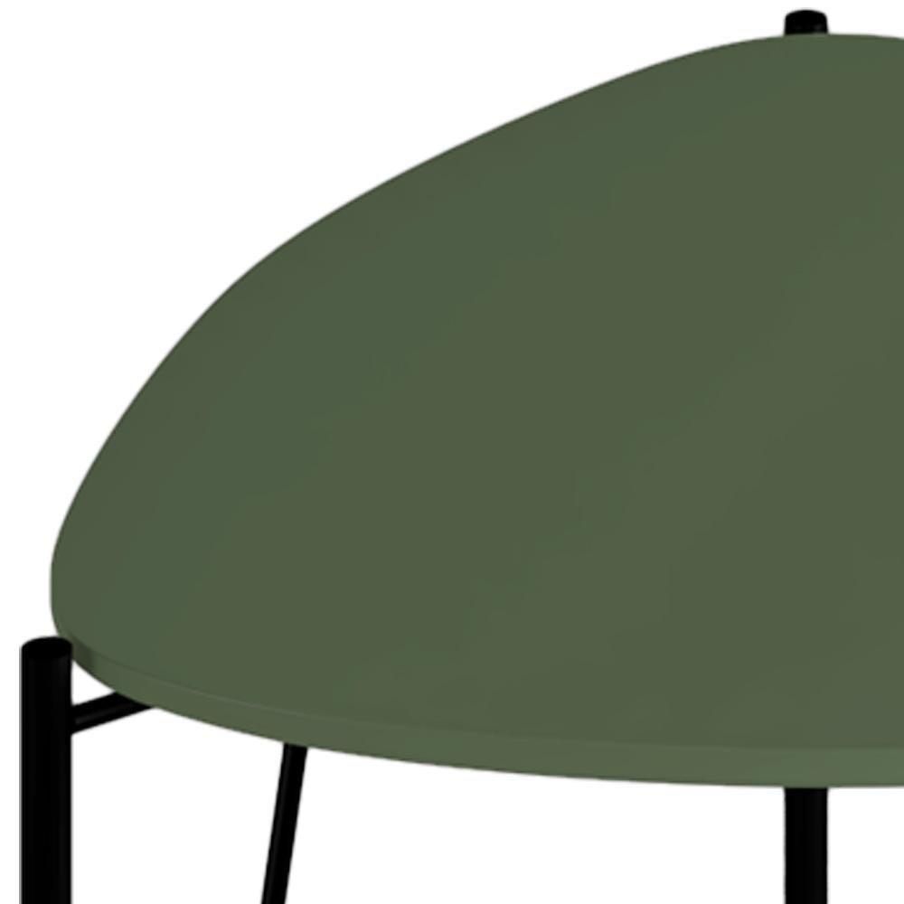 Mesa Lateral Para Sala De Estar Baixa Pés Industrial Preto Alef I03 Musgo - Lyam Decor - 5