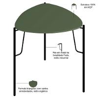 Mesa Lateral Para Sala De Estar Baixa Pés Industrial Preto Alef I03 Musgo - Lyam Decor - 2