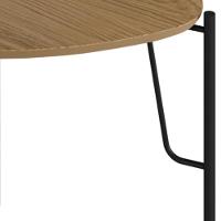 Mesa Lateral Para Sala De Estar Baixa Pés Industrial Preto Alef I03 Louro - Lyam Decor - 5